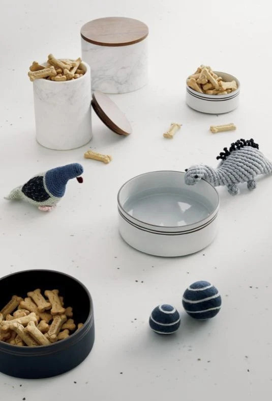 Marbel Canister - Brass and White
